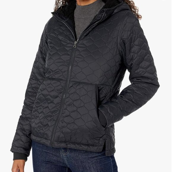 Quilted Lightweight Water-Resistant Sherpa-Lined Hooded Puffer - Picture 2 of 9